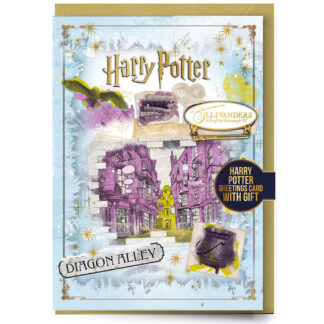 Harry Potter Diagon Alley Greetings Card with Badge