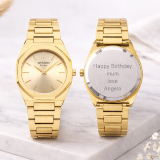 Ladies Architēct Cesca Dore Gold - Modern Font Engraving