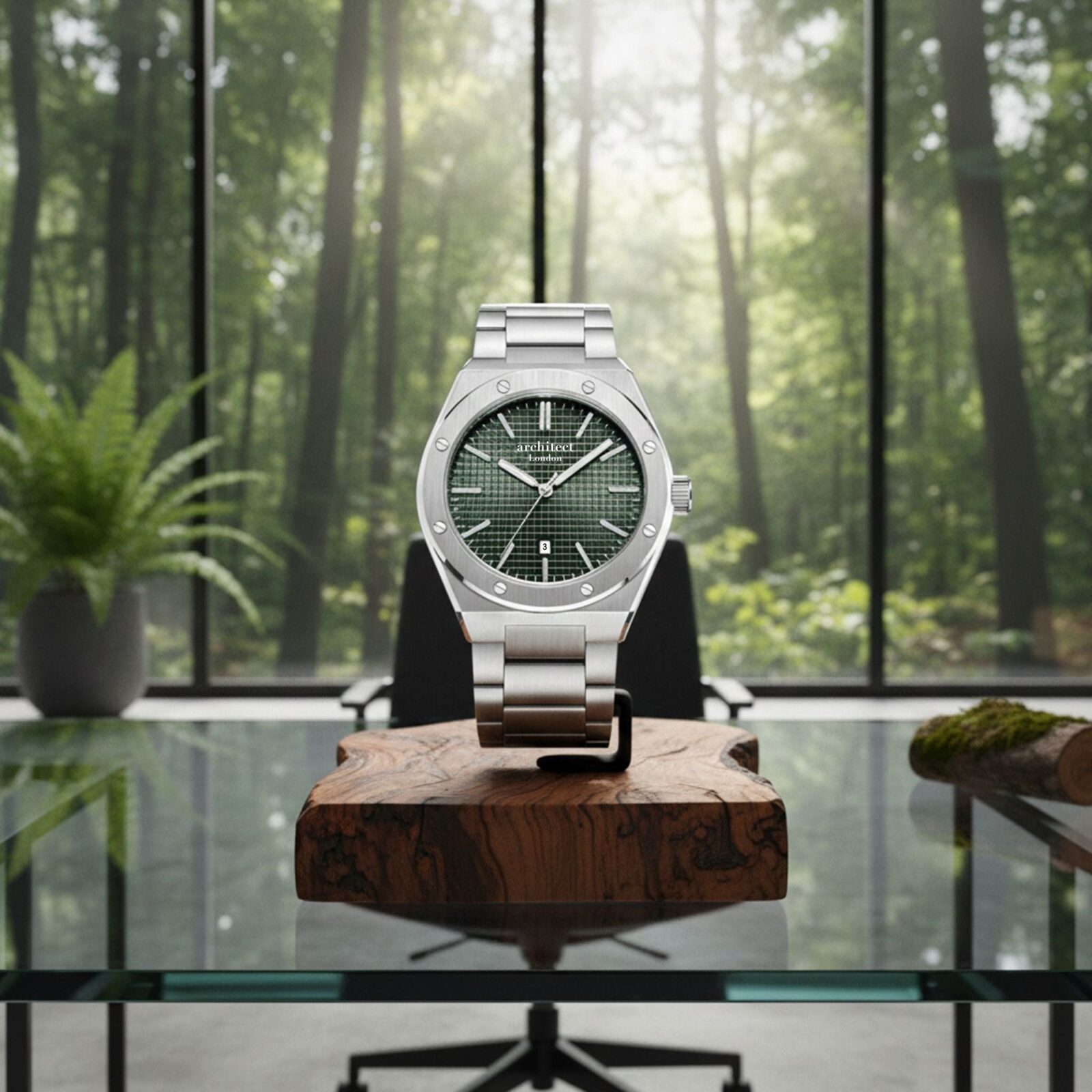 Personalised Men’s Watch – Architect London - Borough Collection - Kensington (Green Dial)