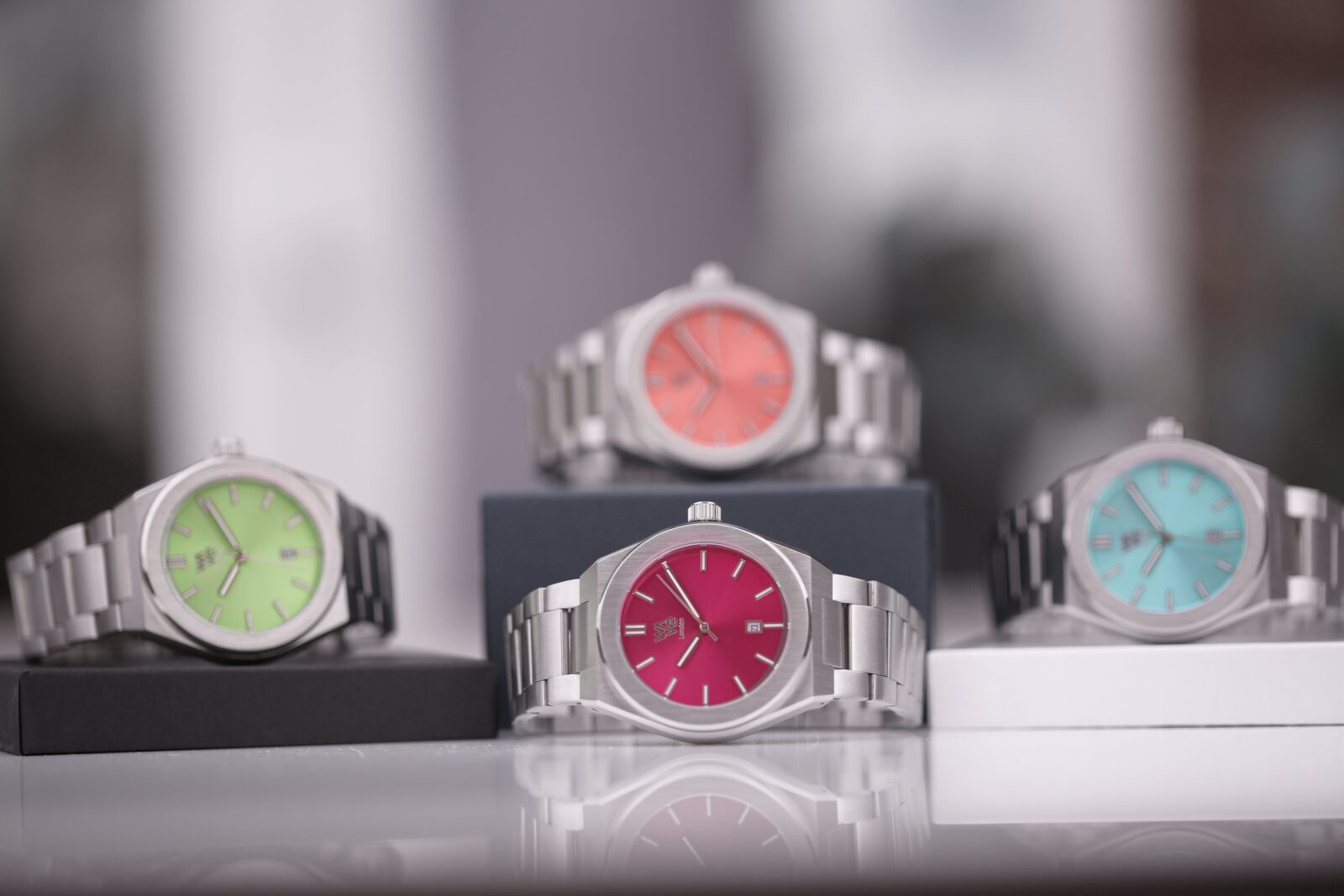 Wave by Architect Watch in Lime Surge - Modern Font Engraving