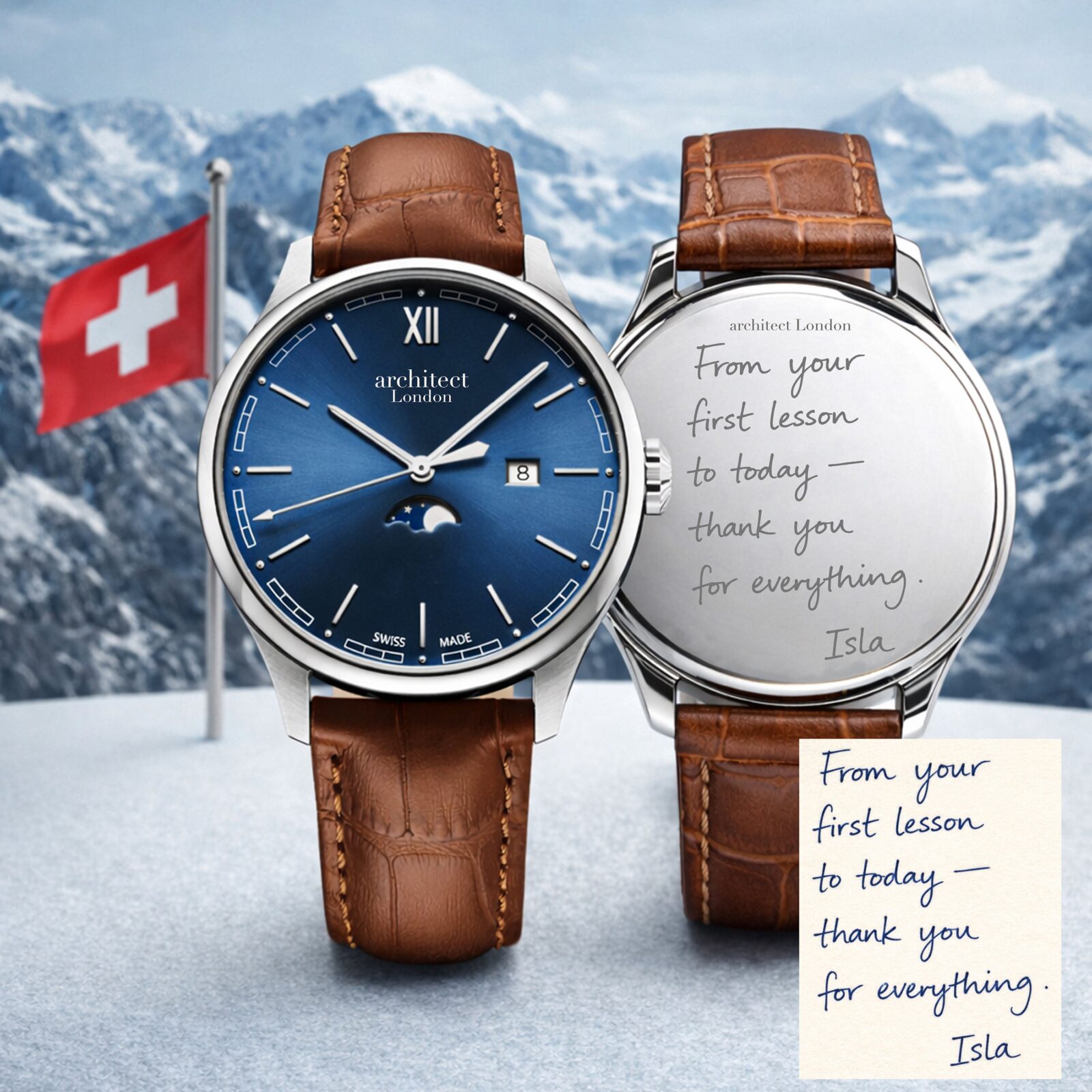 Architect London Montreux – Own Handwriting Engraved Swiss Watch