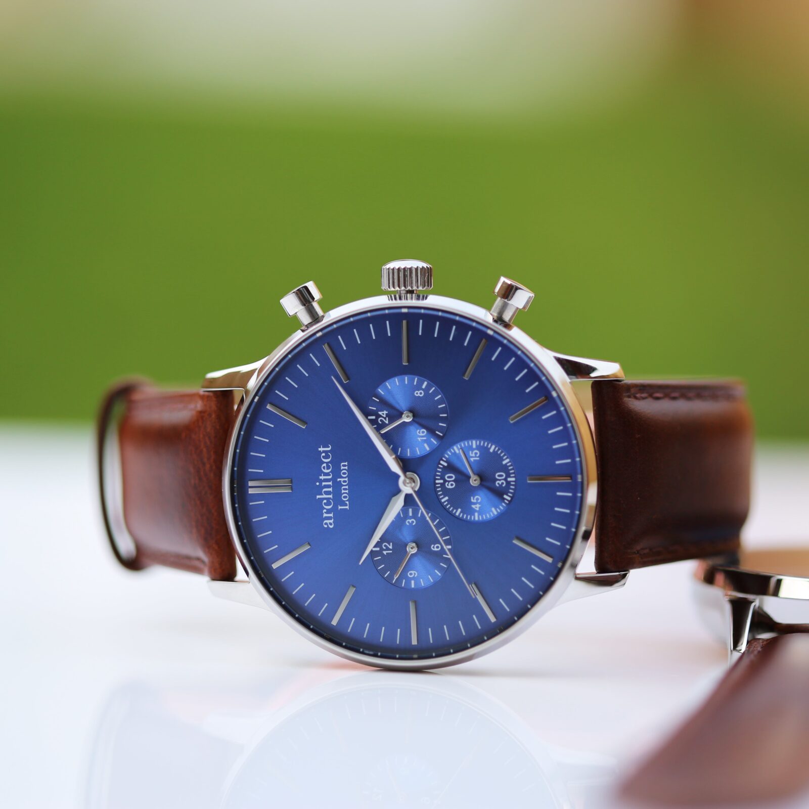 Modern Font Engraving - Men's Architect Motivator With Walnut Strap