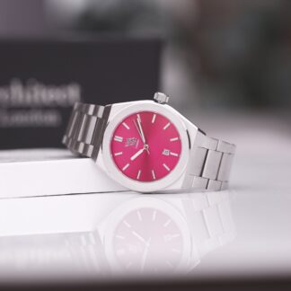 Wave by Architect Watch in Blush Ripple - Modern Font Engraving